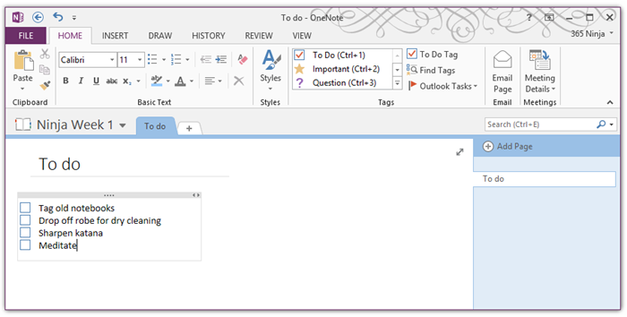 how to insert text box in onenote